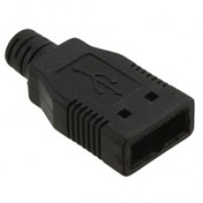 A-USBPA-HOOD-BLK-R-CONN HOOD USB A-MALE BLACK