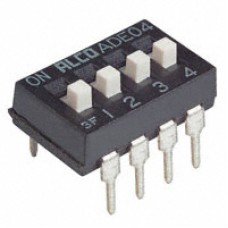 ADE0404 -DIP Switches / SIP Switches SPST 4POS EXT SLIDE T/H DIP SWITCH 
